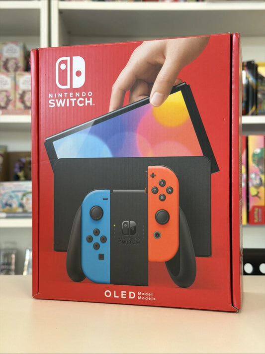 USATO Nintendo Switch Modello OLED HEG-001 Console Portatile - 64GB - Nero/Neon + Accessori